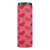 Zomer Watermelon op Roze Patroon Thermosbeker (Achterkant)