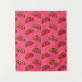 Zomer Watermelon op Roze Patroon Wandkleed (Voorkant)