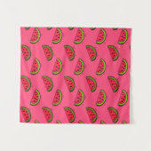 Zomer Watermelon op Roze Patroon Wandkleed (Voorkant (horizontaal))