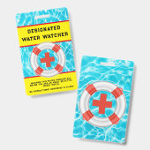 Zomer Waterpool Veiligheid Lifeguard Water Watcher Badge (Voor- en achterkant)