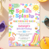 Zomer Waterslide Meisje Verjaardagsfeestje Kaart