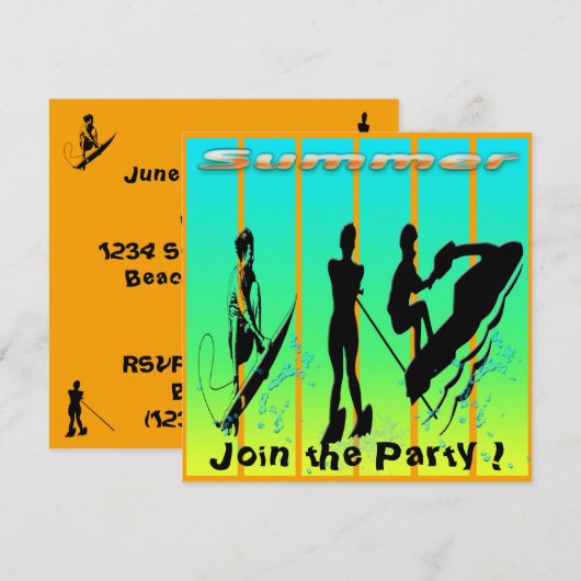 Zomer - watersport kaart (Voorkant / Achterkant)