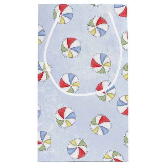 Zomer Waterverf Beach Balls Pattern Klein Cadeauzakje (Achterkant)