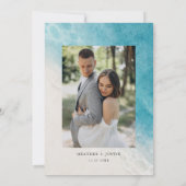 Zomer Waterverf Beach Ocean Foto Save The Date (Achterkant)