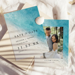 Zomer Waterverf Beach Ocean Foto Save The Date