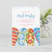 Zomer Waterverf Blauw Water Zwembad Party Kaart (Staand voorkant)