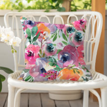 Zomer Waterverf Bloem Indigo Rood Roze Oranje
