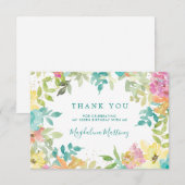 Zomer Waterverf Bloemen 100e Verjaardag Bedankkaart (Voorkant / Achterkant)
