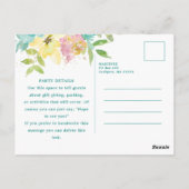 Zomer Waterverf Bloemen 19e Verjaardagsuitnodiging Briefkaart (Achterkant)