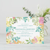 Zomer Waterverf Bloemen 30e Verjaardagsfeest Kaart (Staand voorkant)