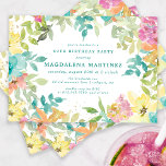 Zomer Waterverf Bloemen 60e Verjaardagsfeest Kaart<br><div class="desc">Nieuw voor zomer 2024. De moderne en kleurrijke zomerbloemen zijn roze, turquoise, geel en oranje waterverven. Ze vormen rustiek, boho chic, botanisch lijst rond je verjaardagsfeestdetails. Een scheutje gouden glitter voegt wat glinstering en een vrouwelijke flair toe. Dit artikel maakt deel uit van het Summer Waterverf Floral collectie. Het bevat...</div>