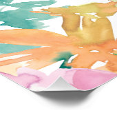 Zomer Waterverf Bloemen 60e Verjaardagsfeest Perfect Poster (Hoek)