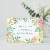 Zomer Waterverf Bloemen 70e Verjaardag Bedankkaart (Staand voorkant)