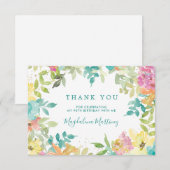 Zomer Waterverf Bloemen 90e Verjaardag Bedankkaart (Voorkant / Achterkant)
