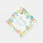 Zomer Waterverf Bloemen Aangepaste 70e Verjaardag Servet (Hoek)