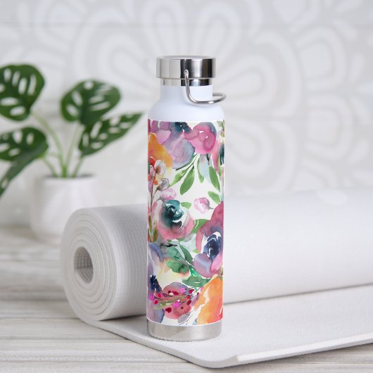 Zomer Waterverf Bloemen Waterfles (Yoga)