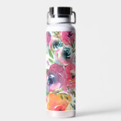 Zomer Waterverf Bloemen Waterfles (Achterkant)