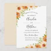 Zomer Waterverf Bloemen Waterverf bruiloft Uitnodi Kaart (Voorkant / Achterkant)