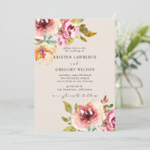 Zomer Waterverf bloementuin bruiloft uitnodiging (Staand voorkant)