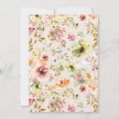 Zomer Waterverf bloementuin bruiloft uitnodiging (Achterkant)