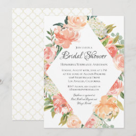 Zomer Waterverf Bloemige Bruiloft Feest Kaart