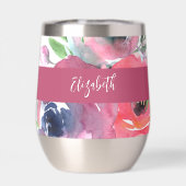 Zomer Waterverf Bloemige Monogram Naam (Achterkant)