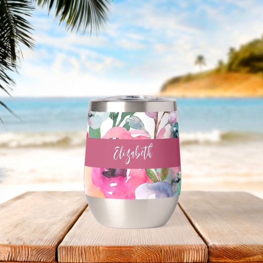 Zomer Waterverf Bloemige Monogram Naam (Strand (Gedraaid) )