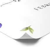 Zomer Waterverf Blueberry Baby shower Welkom Poster (Hoek)