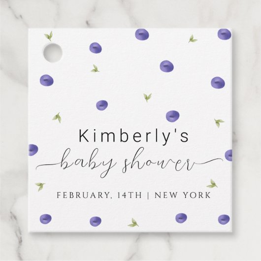 Zomer Waterverf Blueberry Boerderij Baby shower Bedankjes Labels (Voorkant)