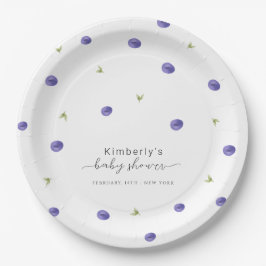 Zomer Waterverf Blueberry Boerderij Baby shower Papieren Bordje