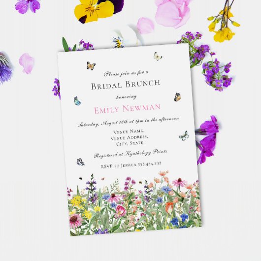 Zomer Waterverf Bridal Brunch Kaart