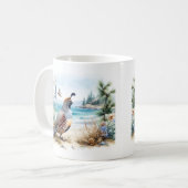Zomer Waterverf Californië Quail Koffiemok (Voorkant links)