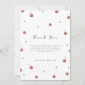 Zomer Waterverf Cherry Sweet Baby shower Bedankkaart (Voorkant)
