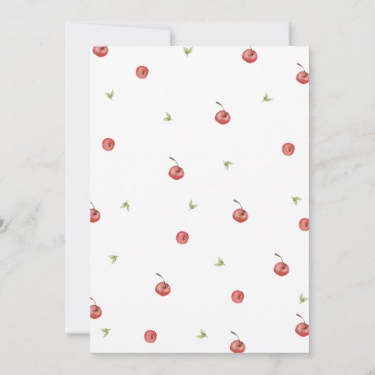 Zomer Waterverf Cherry Sweet Baby shower Bedankkaart (Achterkant)