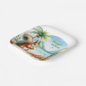 Zomer Waterverf Eekhoorn Papieren Bordje (Gebogen)
