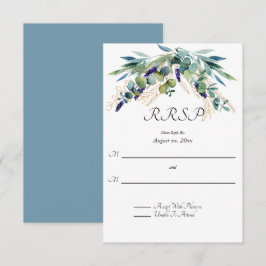 Zomer Waterverf Eucalyptus Bloemen Huwelijk RSVP Kaartje