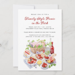 Zomer Waterverf familie stijl picknick reünie Kaart