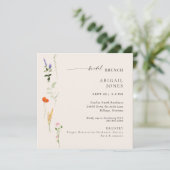 Zomer Waterverf Floral Bridal Brunch Kaart (Staand voorkant)