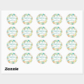 Zomer Waterverf Floral Custom 40e Verjaardag Ronde Sticker (Vel)
