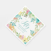 Zomer Waterverf Floral Custom 50e Verjaardag Servet (Hoek)
