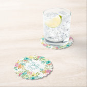 Zomer Waterverf Floral Custom 80e Verjaardag Kartonnen Onderzetters (Insitu)