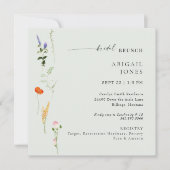 Zomer Waterverf Floral Sage Bridal Brunch Kaart (Voorkant)