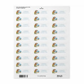 Zomer Waterverf Koe op het strand Etiket (Full Sheet)