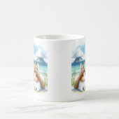 Zomer Waterverf Konijnen op het strand Koffiemok (Center)