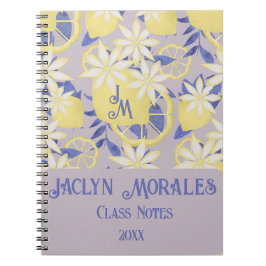 Zomer Waterverf Lavendel Citroen Bloemen Notitieboek