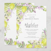 Zomer Waterverf Lavendel Lemons 100e Verjaardag Kaart (Voorkant / Achterkant)