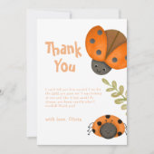 Zomer Waterverf Little Ladybug Baby shower Bedankkaart (Voorkant)