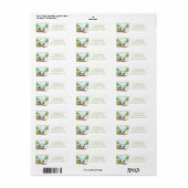 Zomer Waterverf Luiaard op het strand Etiket (Full Sheet)