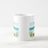 Zomer Waterverf Luiaard op het strand Koffiemok (Center)