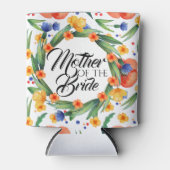 Zomer waterverf moeder van de bruid floral blikjeskoeler (Voorkant)